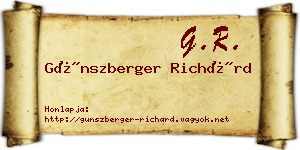 Günszberger Richárd névjegykártya